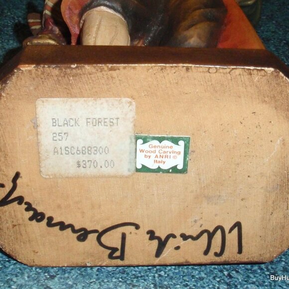 10" ANRI WOOD CARVED PAIR SET OLD GROEDNER MAN AND WOMAN SIGNED WITH BOXES RARE! - Picture 10 of 11